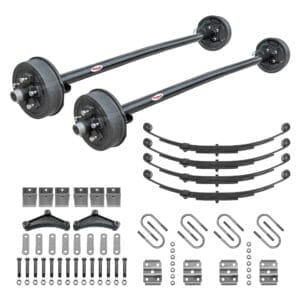 Tandem 3500 lb Electric Trailer Brake Axles - Running Gear Set