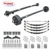 Tandem 3,500 lb Trailer Axles  Running Gear Set | Brakes on 1 Axle