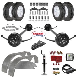 Tandem Brake Axle Trailer Parts Kit - 7,000 lb Capacity