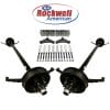 Tandem 5,200 lb Electric Trailer Brake Axles with Double Eye Springs & Ubolts - Rockwell American Posi-Lube Spindles - Powder Coated Axles - 6 Lug