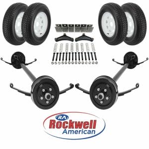 Tandem 3,500 lb Axle Running Gear Set with Wheels and Tires