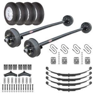 Tandem 3500 lb Brake Axle Kit with Wheels and Tires