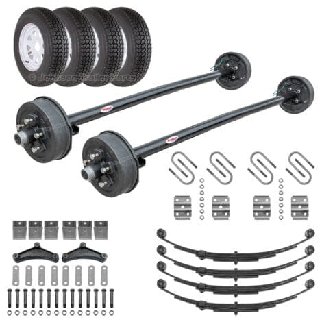 Tandem 3500 lb Brake Axle Kit with Wheels and Tires