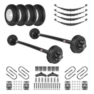 Tandem 5200 lb Electric Brake Trailer Axle Kit with Wheels & Tires