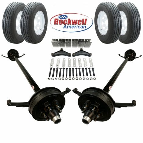 Tandem 5,200 lb Electric Brake Trailer Axle Kit with Wheels & Tires