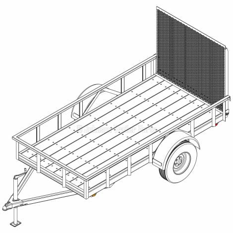 5' x 10' Utility Trailer Plans Blueprints - 3,500 lb Capacity |
