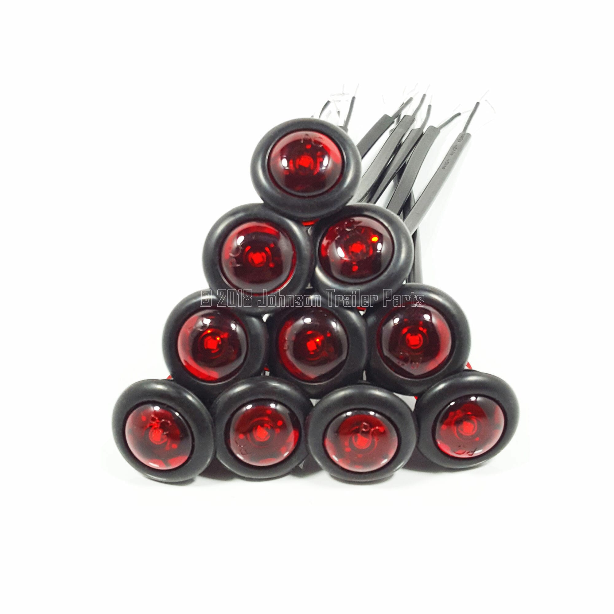 10 Pack - 3/4 Red Side Marker LED Lights (PC Rated)