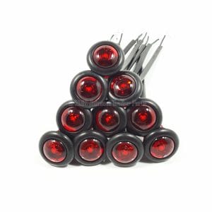 10 Pack - 3/4" Red Side Marker LED Lights (PC Rated)