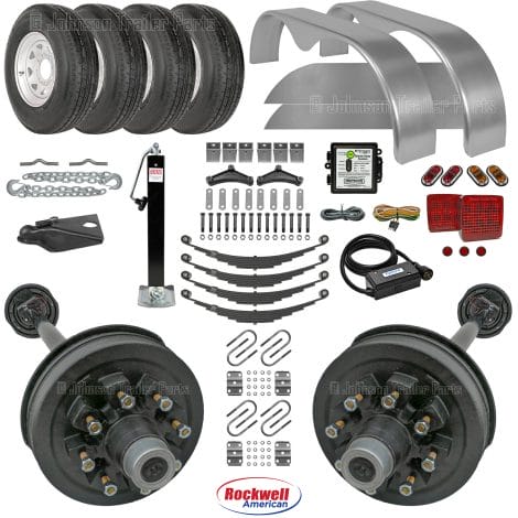 Tandem Axle Trailer Parts Kit - 14k Capacity - Double Eye Springs