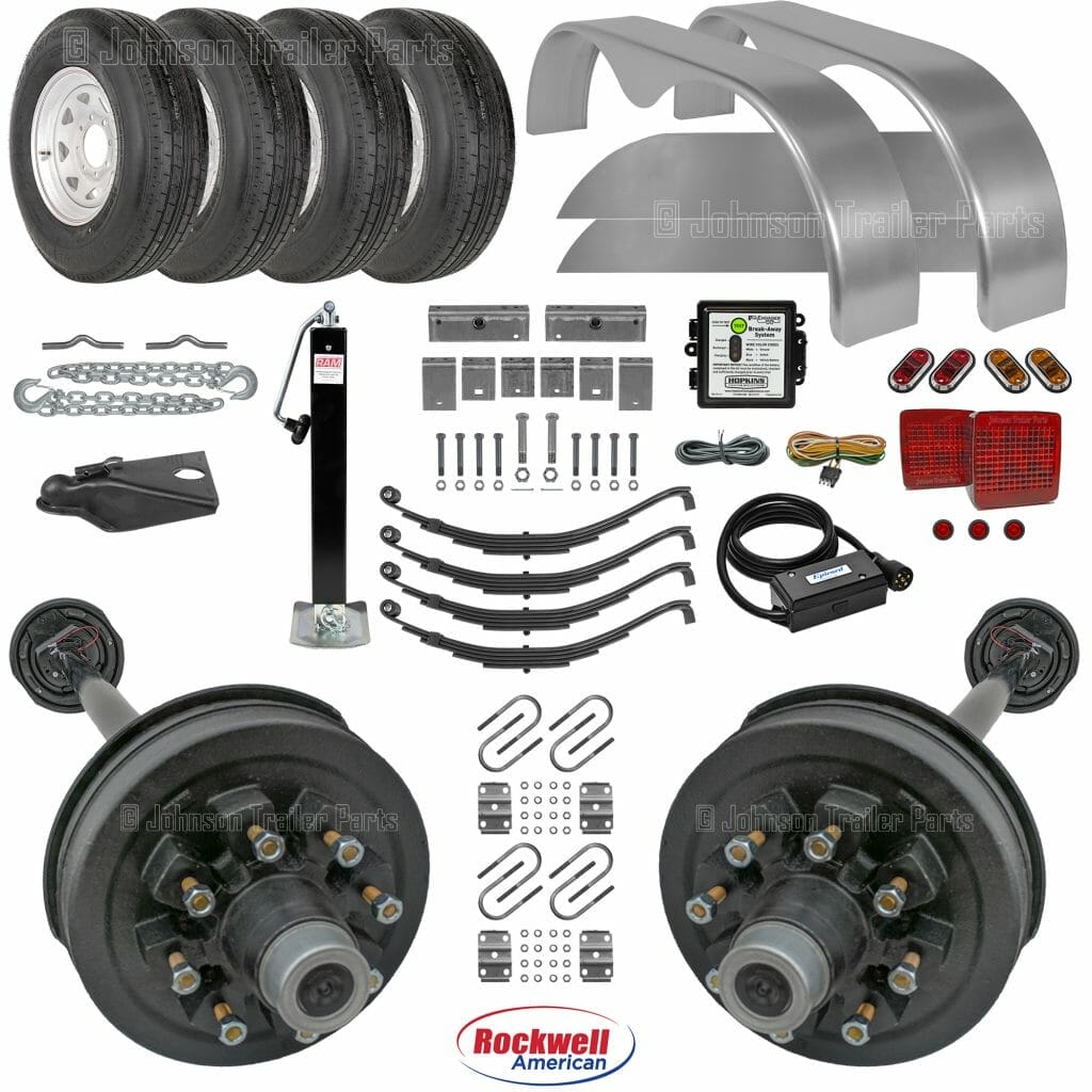 Tandem Axle Trailer Parts Kit - 14k Capacity with Slipper Springs