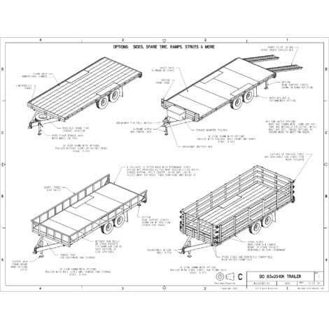 8.5′ x 20′ Deck Over Trailer Plans - 10,400 lbs Capacity - Image 2